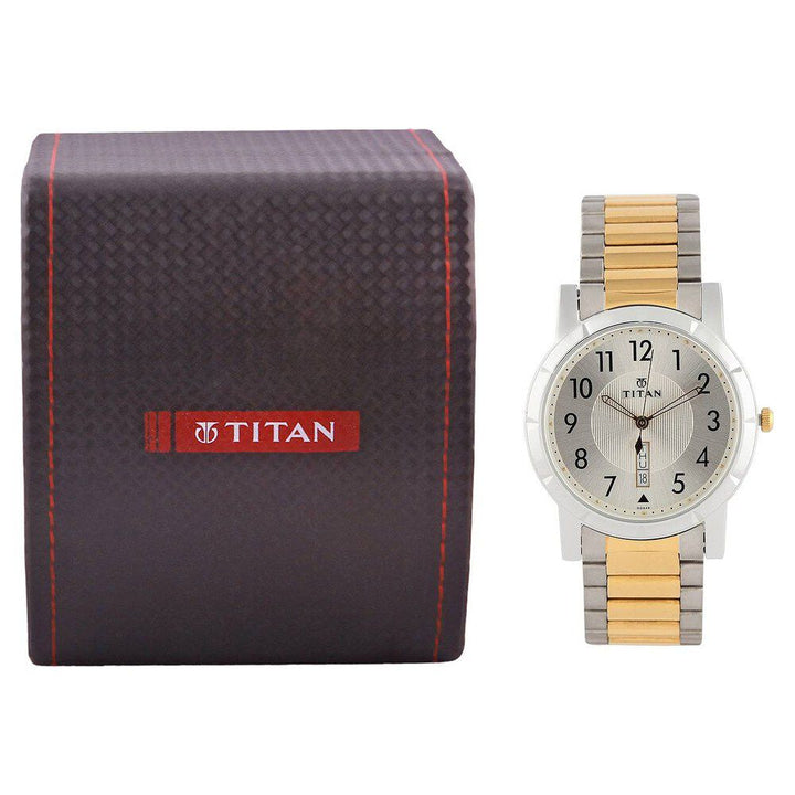 Titan Quartz Analog with Day and Date Silver Dial Watch for Men-NF1647BM01