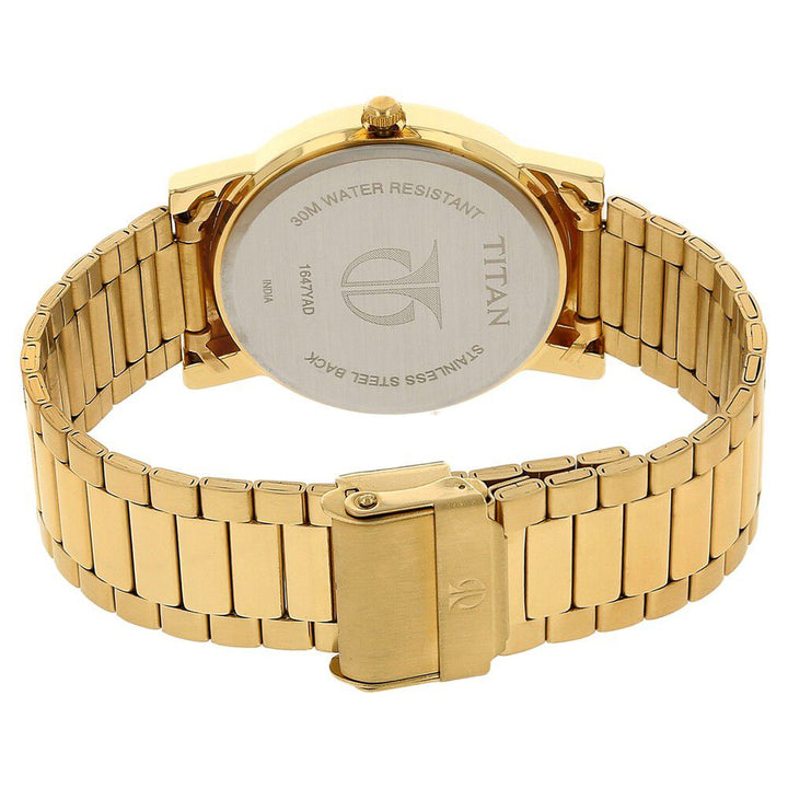 Titan Quartz Analog Silver Dial Stainless Steel Strap Watch for Men NM1647YM01