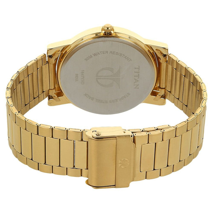 Titan Champagne Dial Analog Stainless Steel Strap Watch for Men NM1647YM02