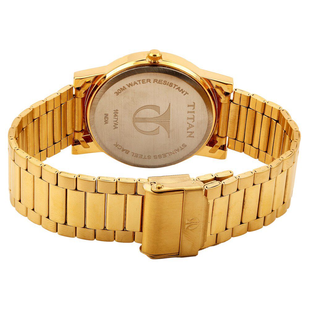 Titan Analog Black Dial with Day and Date Quartz Stainless Steel Strap watch for Men-NF1647YM05