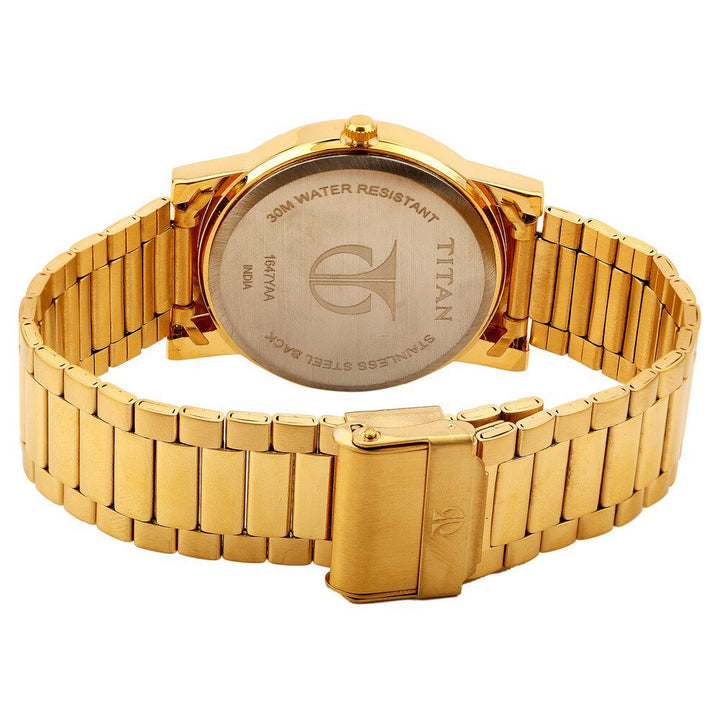 Titan Analog Black Dial with Day and Date Quartz Stainless Steel Strap watch for Men-NF1647YM05