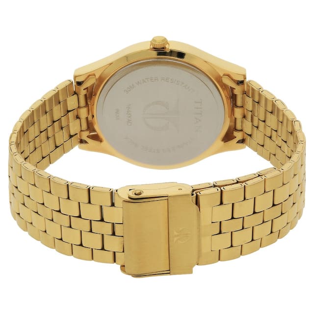 TITAN Silver Dial Yellow Stainless Steel Strap Watch NP1648YM01