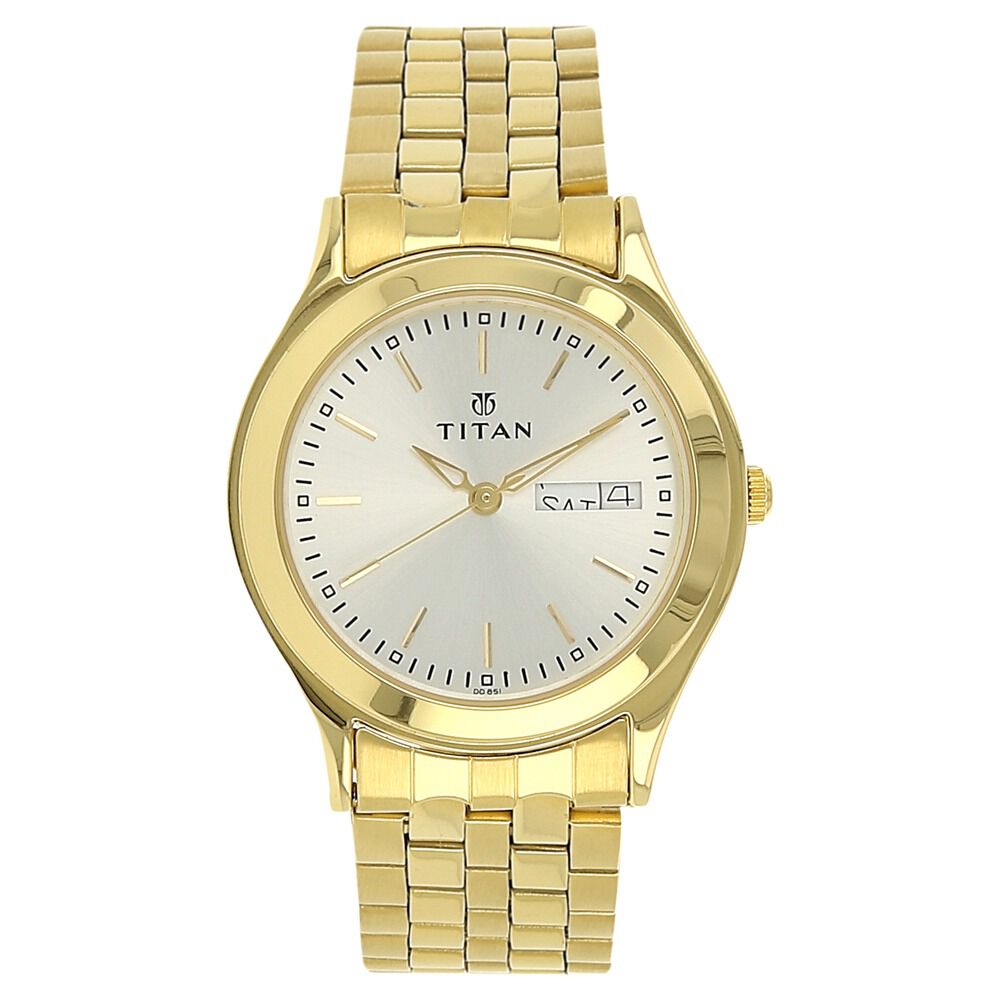 Titan Metal Analog with Day and Date Silver Dial Quartz Stainless Steel Strap Watch for Men - The Watch Factory ®