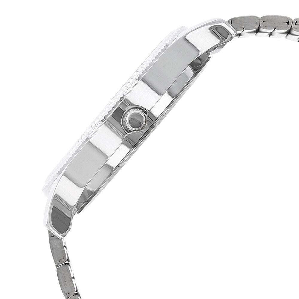 Titan Metal White Dial Analog with Day and Date Stainless Steel Strap Watch for Men NS1650BM01