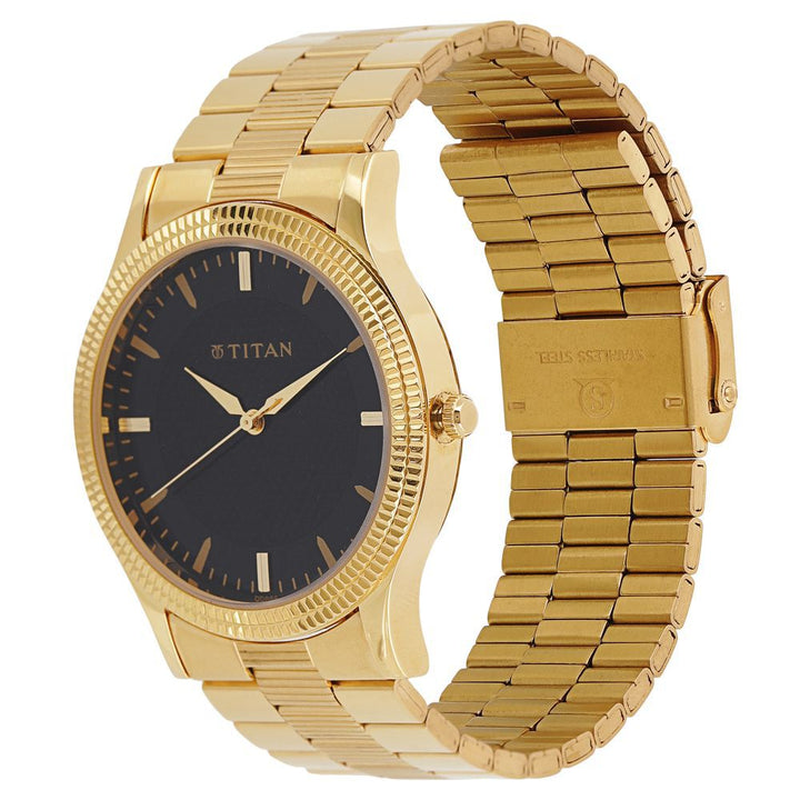 Titan Quartz Analog Silver Dial Stainless Steel Strap Watch for Men-NH1650YM02C