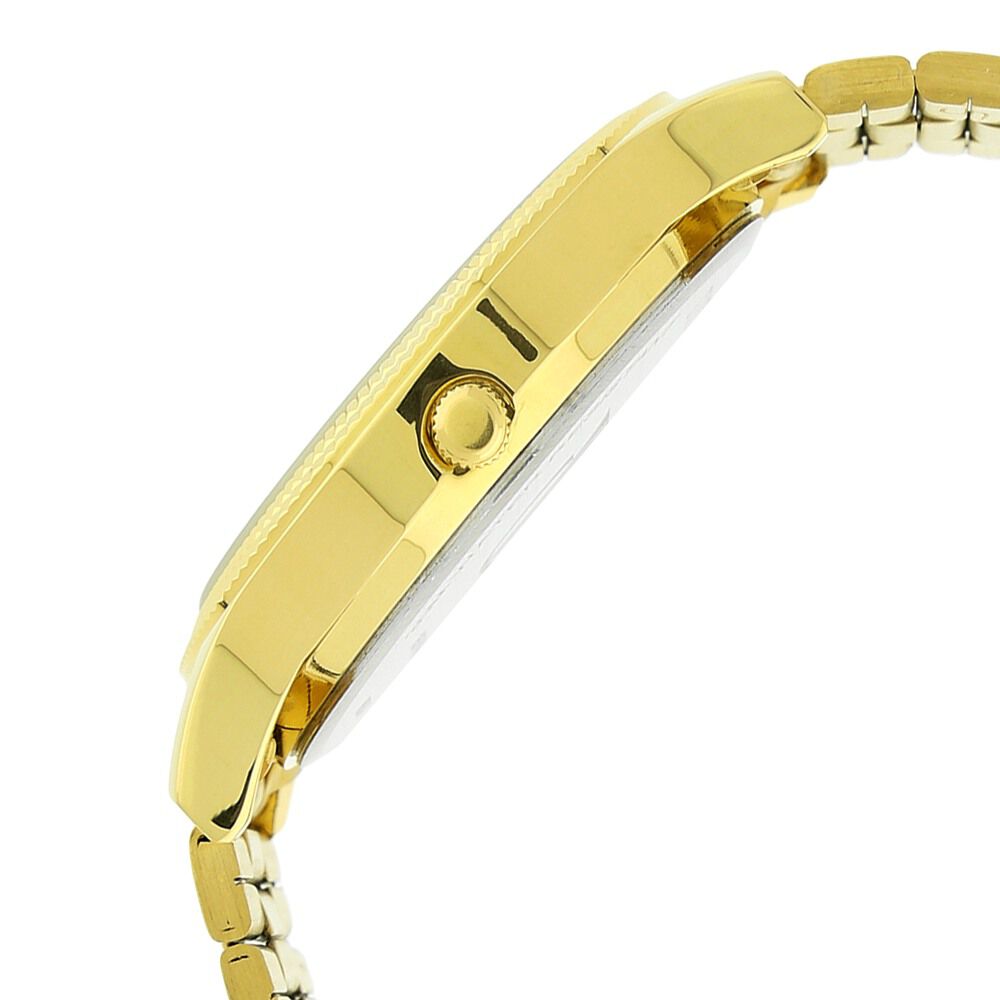 Titan Quartz Analog with Day and Date Golden Dial Stainless Steel Strap Watch for Men - The Watch Factory ®