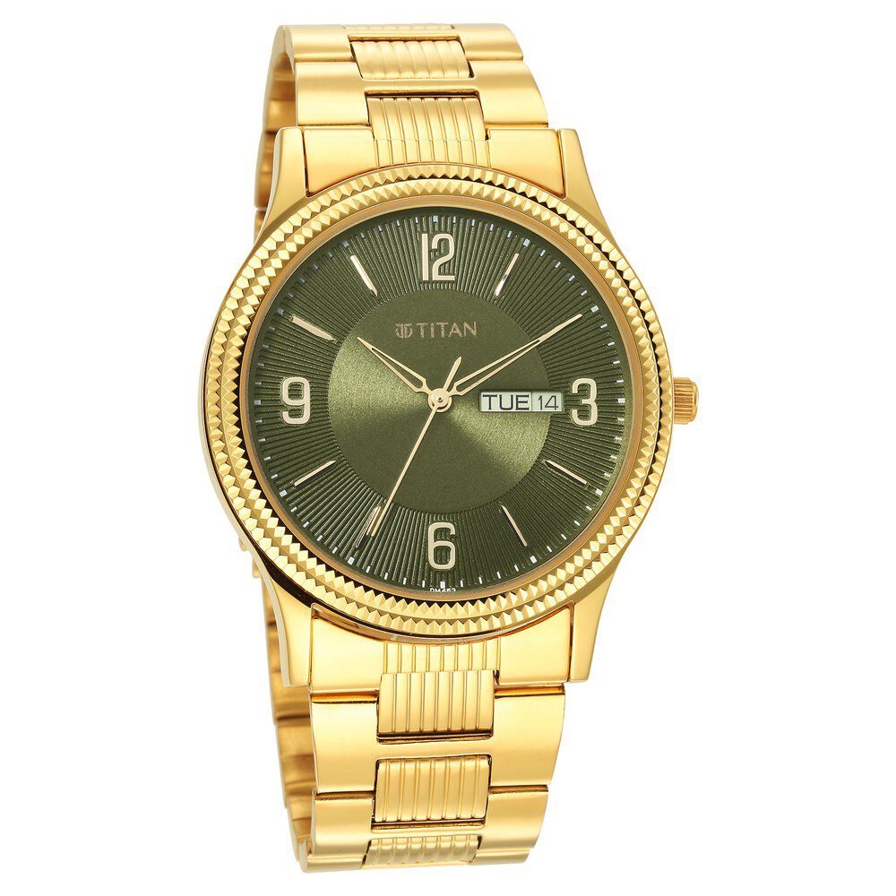 Titan Karishma Green Dial Analog Stainless Steel Strap watch for Men NS1650YM08