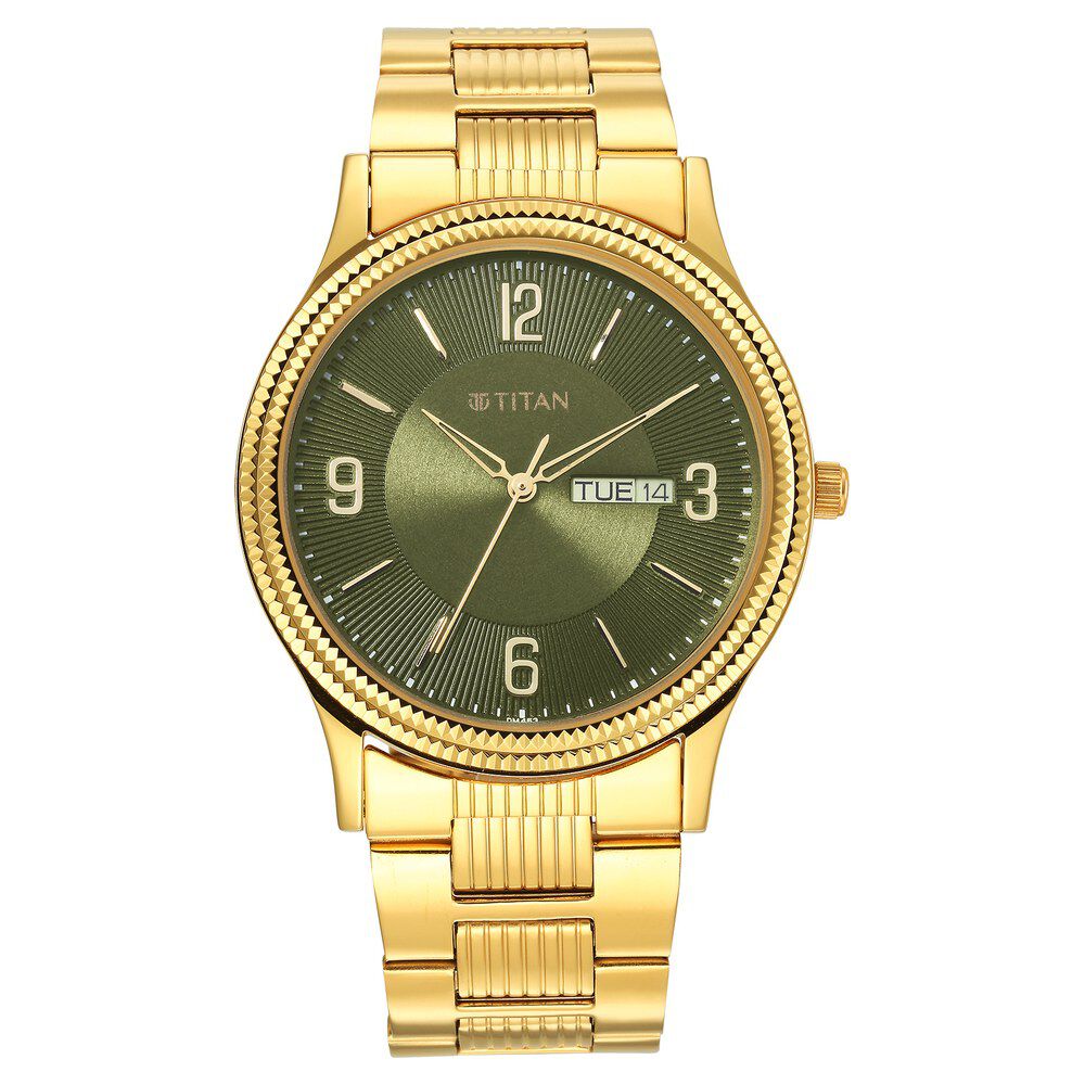 Titan Karishma Green Dial Analog Stainless Steel Strap watch for Men NS1650YM08