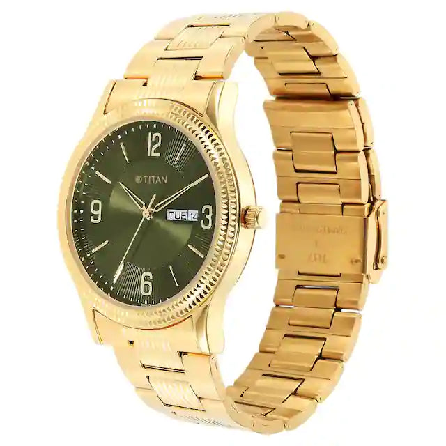 Titan Karishma Green Dial Brass Strap Watch 1650YM08 (DM453)