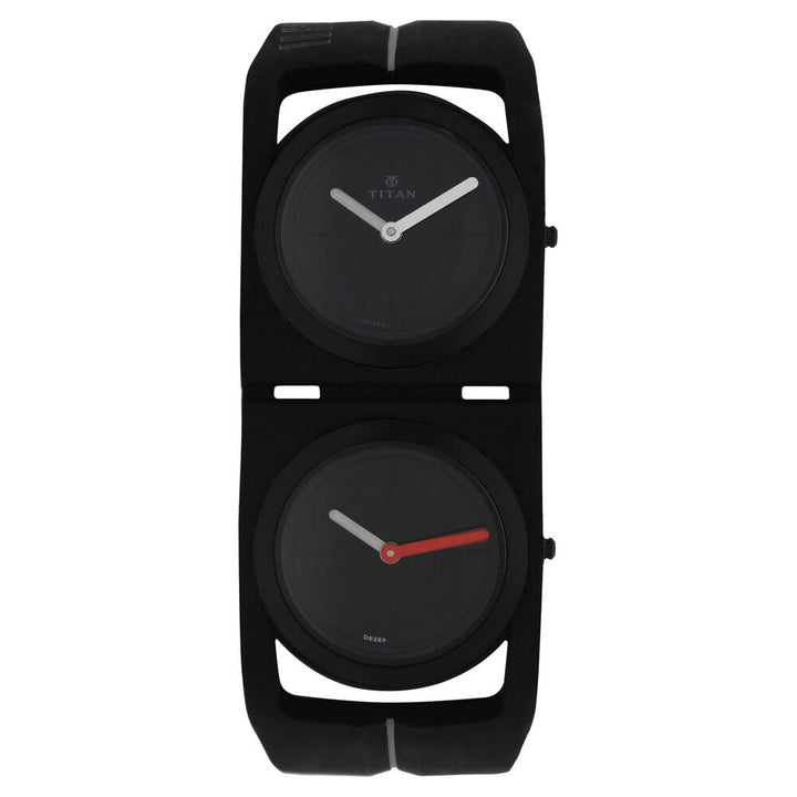 Titan Quartz Analog Black Dial Silicone Strap Watch for Men-1653NP01