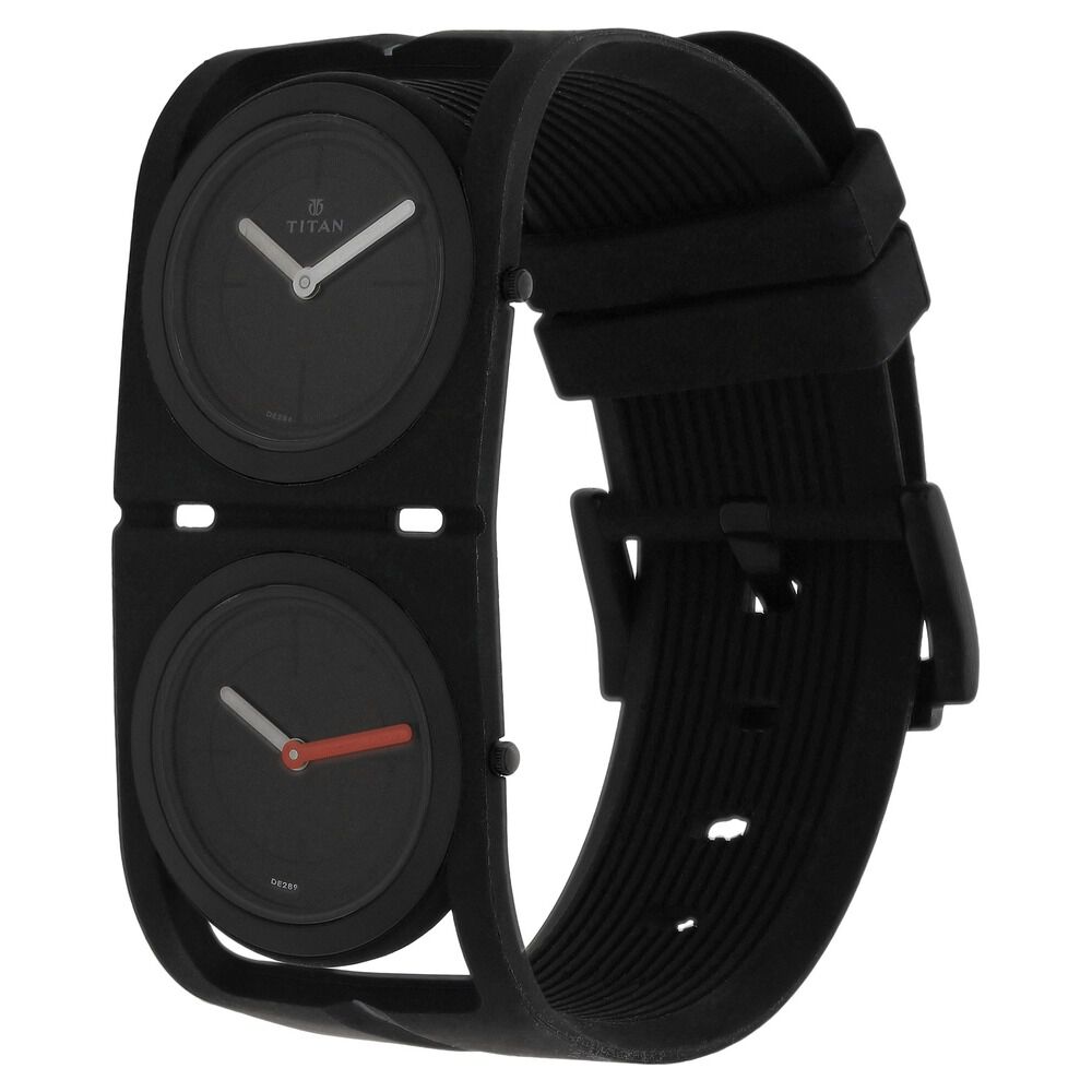 Titan Quartz Analog Black Dial Silicone Strap Watch for Men-1653NP01