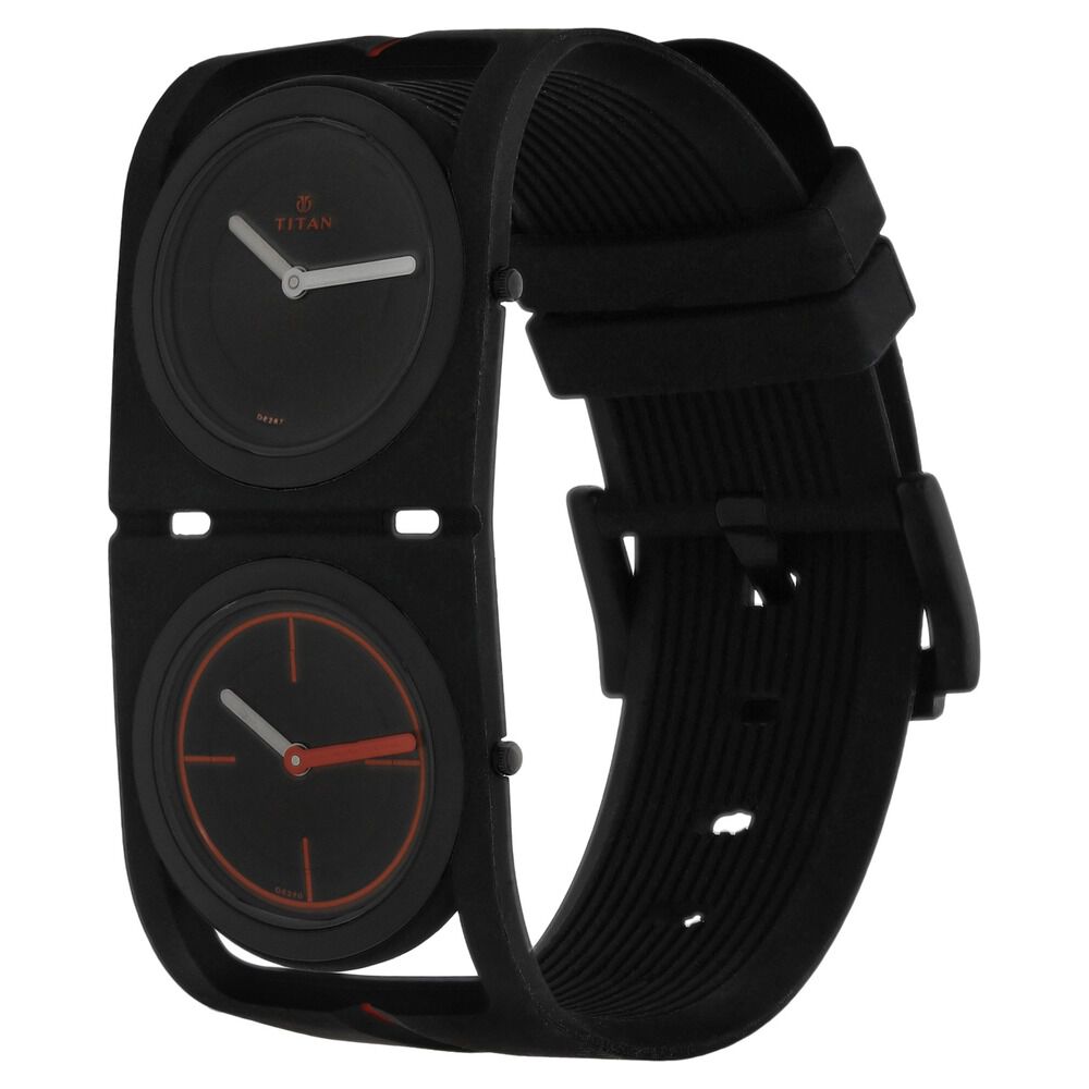 Titan Edge Black Dial Analog Silicone Strap watch for Men-1653NP02