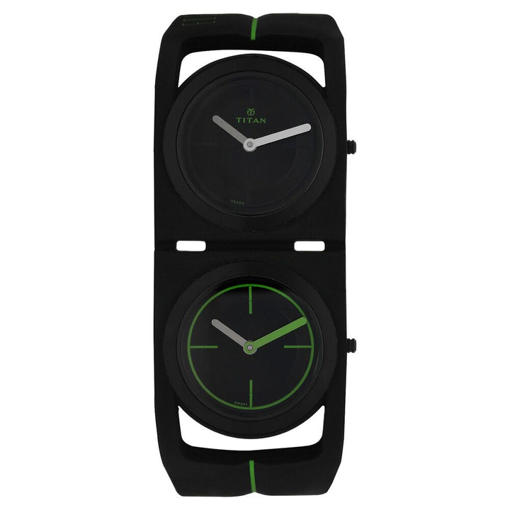 Titan Quartz Analog Black Dial Silicone Strap Watch for Men-1653NP03