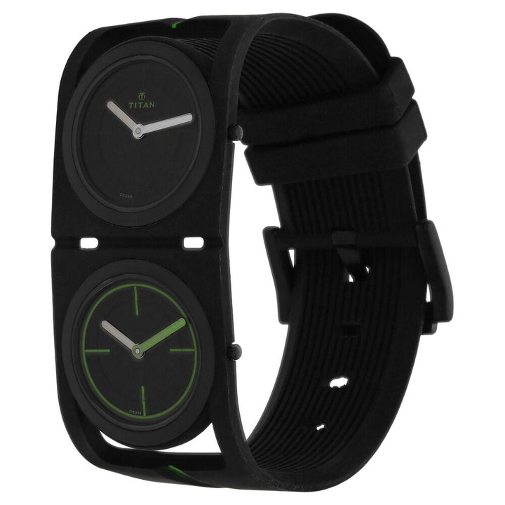 Titan Quartz Analog Black Dial Silicone Strap Watch for Men-1653NP03