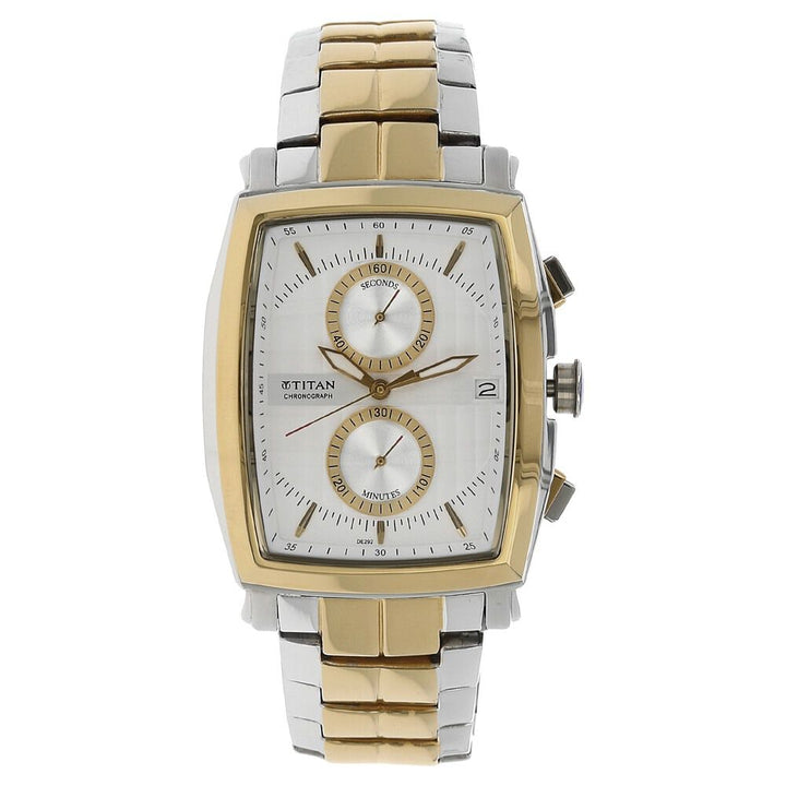 Titan Quartz Chronograph Silver Dial Stainless Steel Strap Watch for Men-NH1660BM01