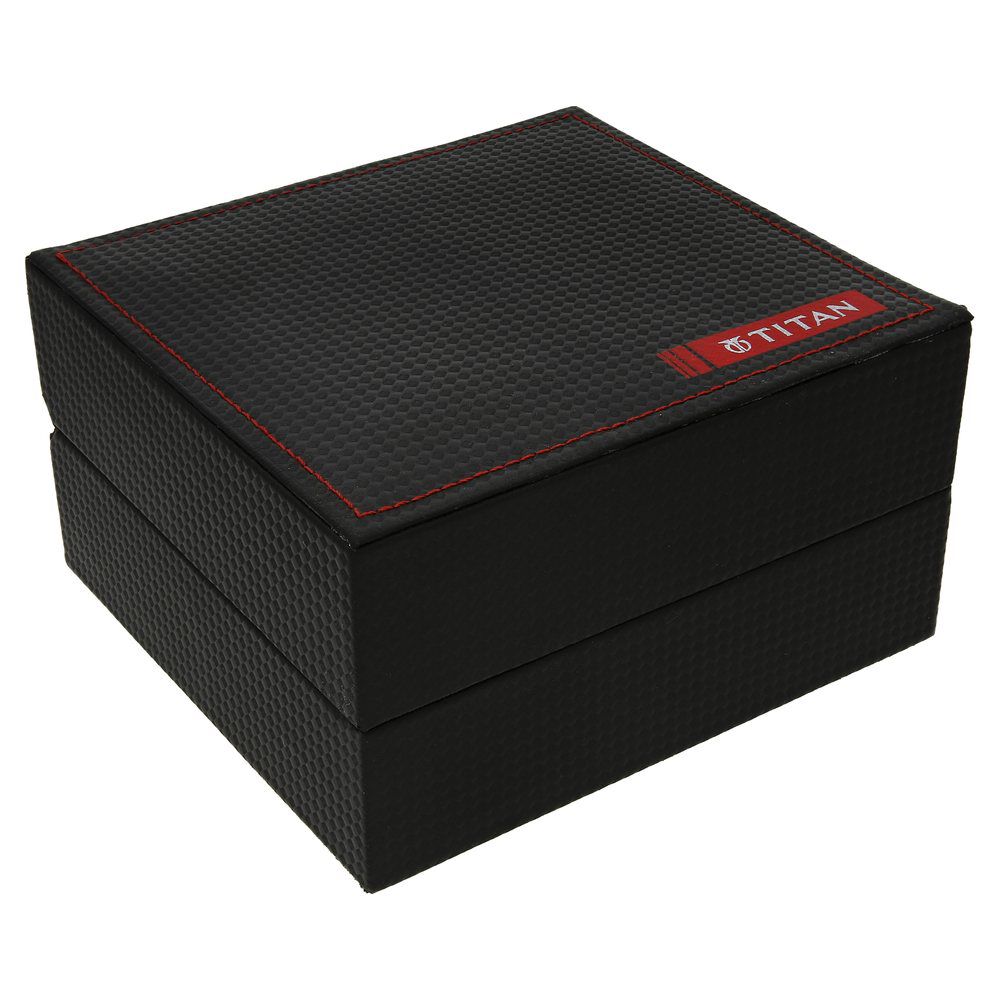 Titan Quartz Chronograph Black Dial Stainless Steel Strap Watch for Men-NH1660KM01