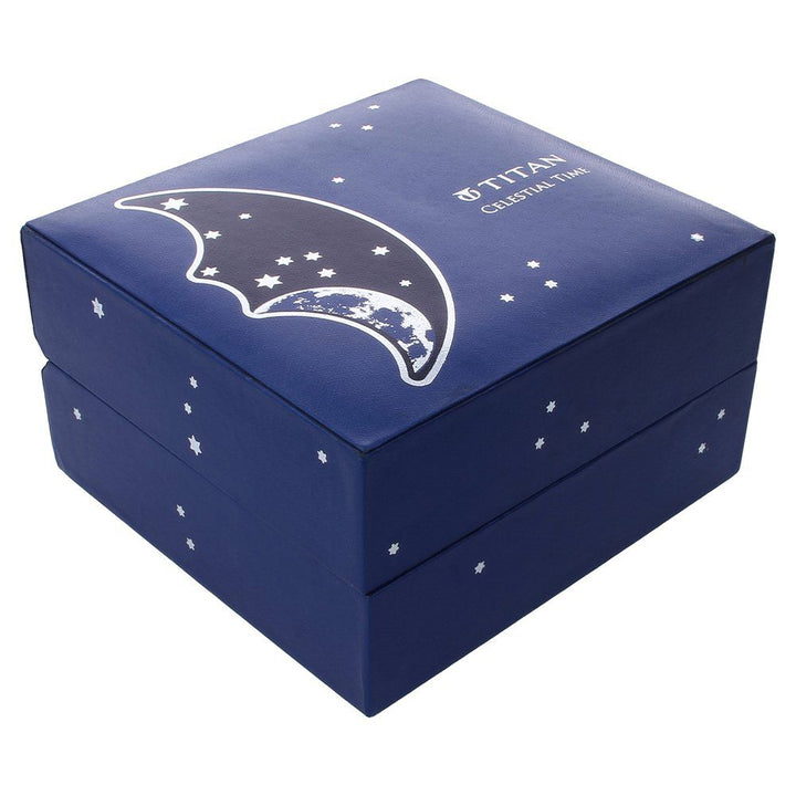 Titan Moonphase Black Dial Stainless Steel Strap watch for Men-1662KL03