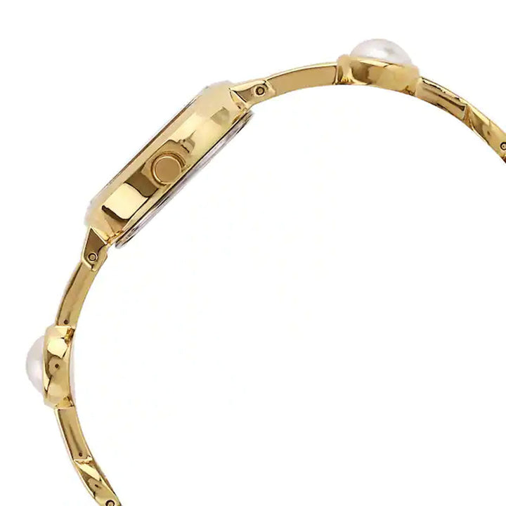 TITAN Raga White Dial Golden Metal Strap Watch NP2576YM01