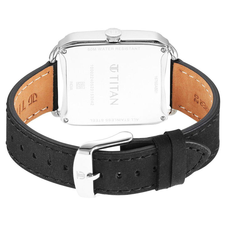 Titan Retro Revive Quartz Analog Black Dial Leather Strap for Men - The Watch Factory ®
