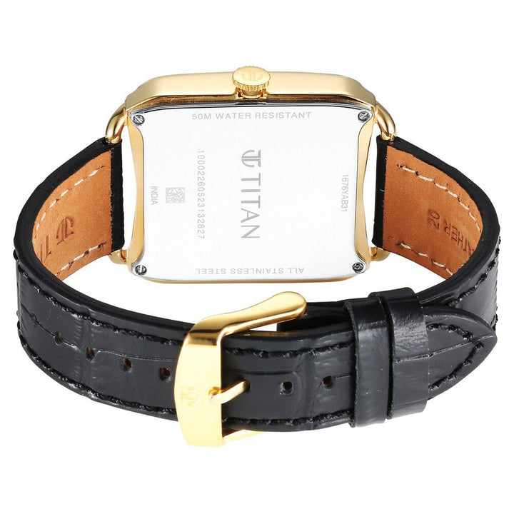 Titan Retro Revive Quartz Analog White Dial Leather Strap for Men - The Watch Factory ®