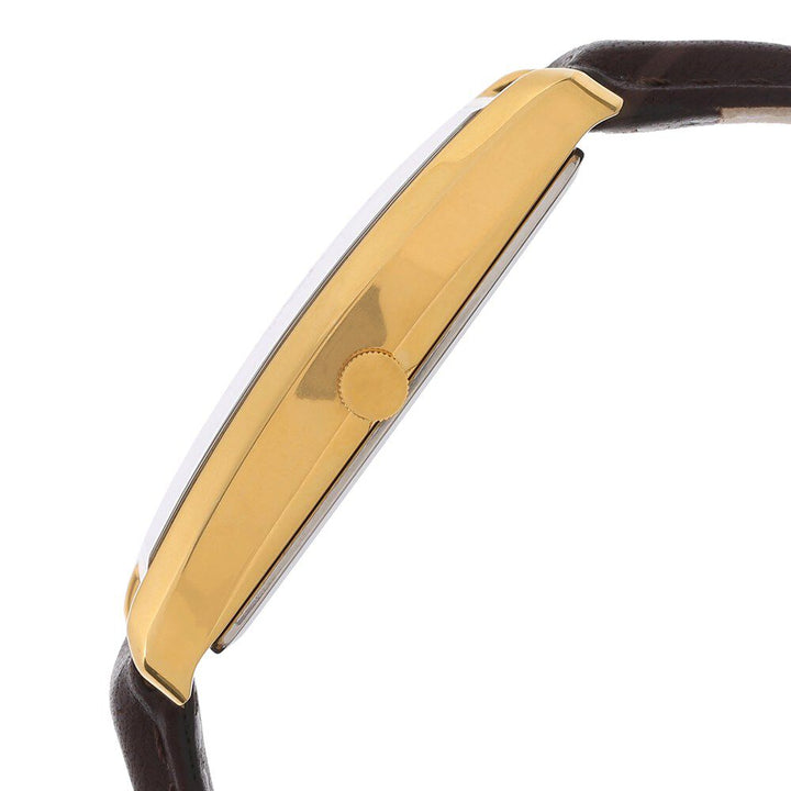 Titan Quartz Analog with Date White Dial Leather Strap Watch for Men-1677YL01