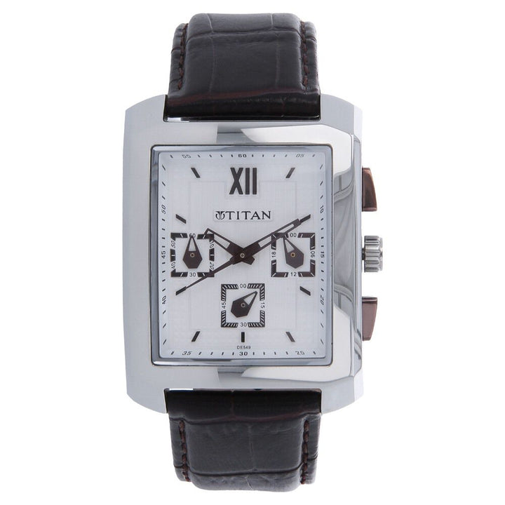 Titan Quartz Multifunction Silver Dial Men Stainless Steel Strap watch for Men-1679SL01