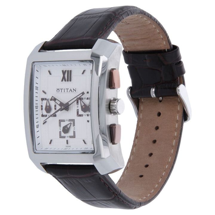 Titan Quartz Multifunction Silver Dial Men Stainless Steel Strap watch for Men-1679SL01
