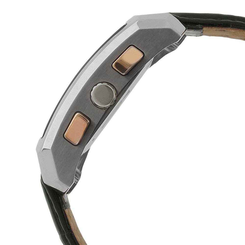 Titan Quartz Multifunction Black Dial Leather Strap Watch for Men-1679SL02