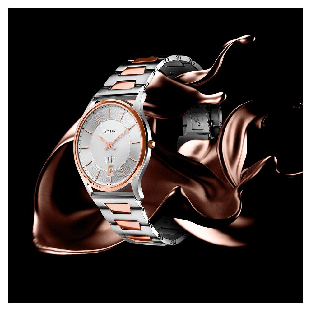 Titan Quartz Analog Silver Dial Stainless Steel Strap Watch for Men - The Watch Factory ®