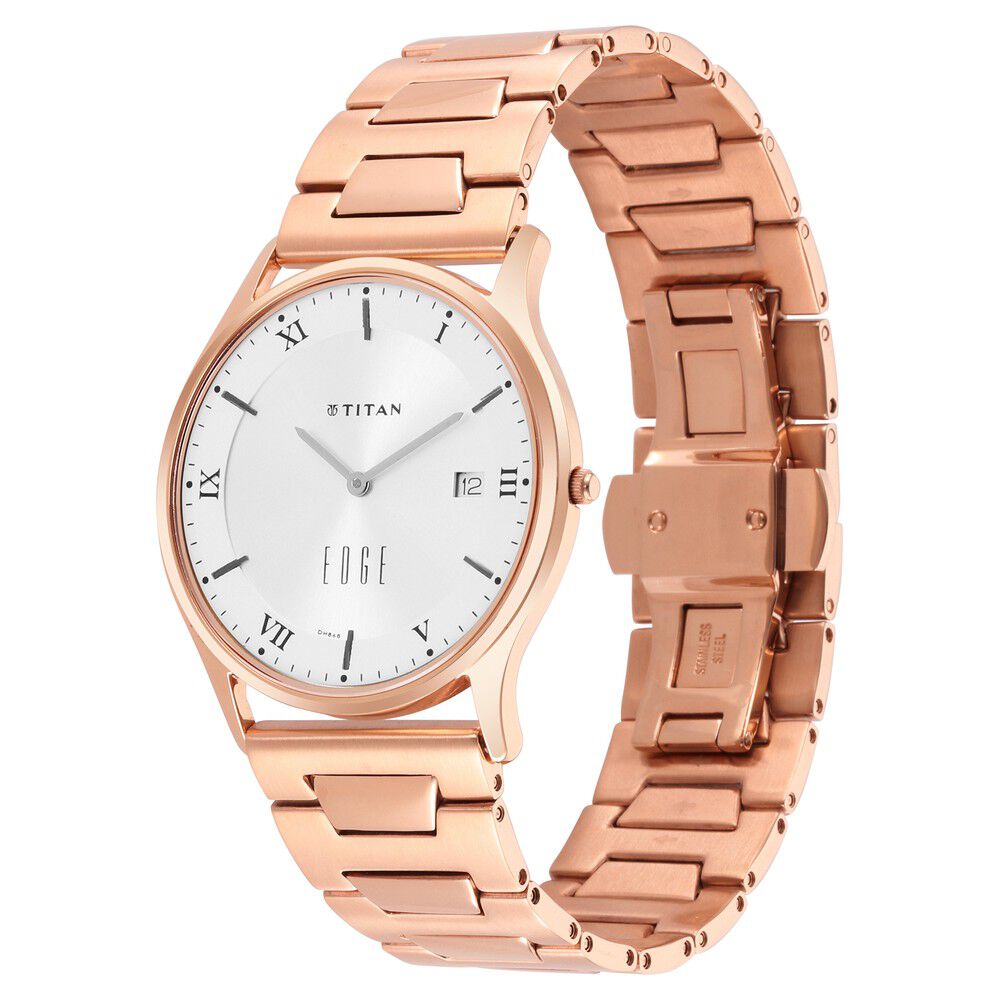 Titan Quartz Analog Silver white Dial Stainless Steel Strap Watch for Men-1683WM01