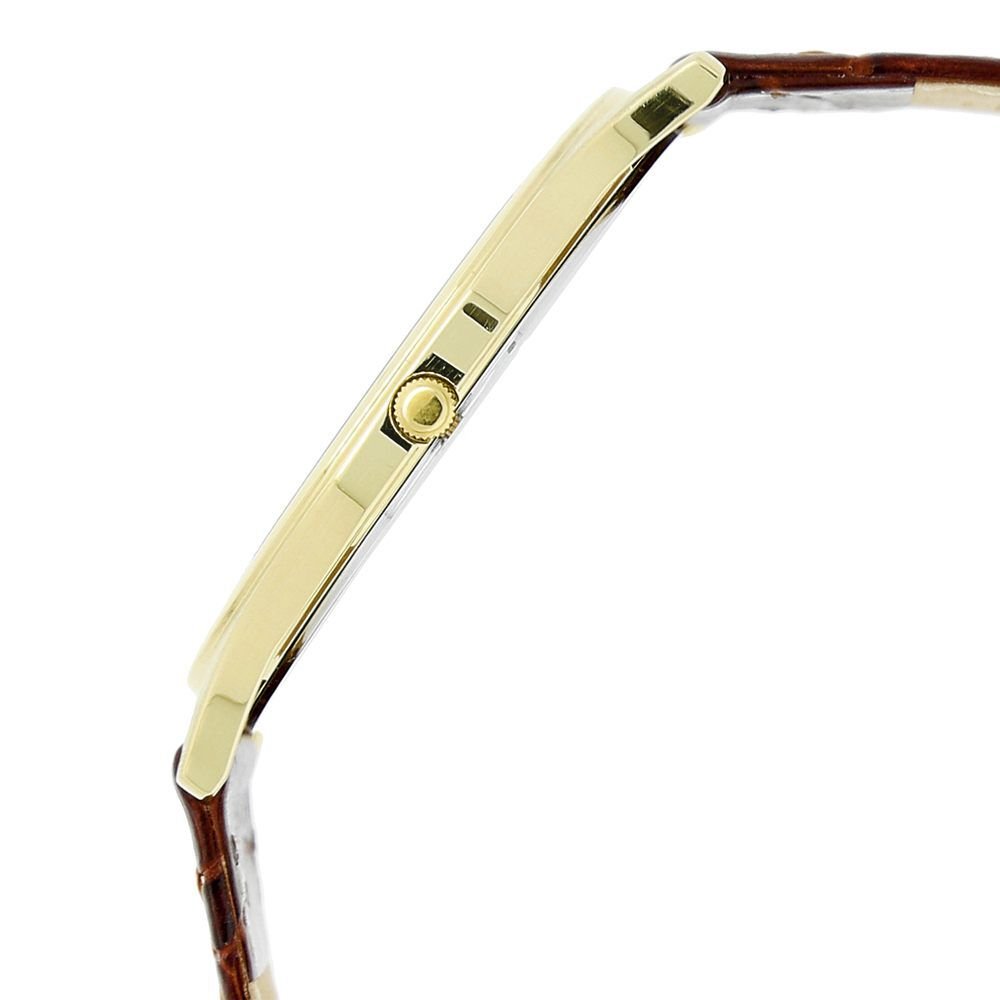 Titan Edge White Dial Analog with Date Leather Strap Watch for Men - The Watch Factory ®