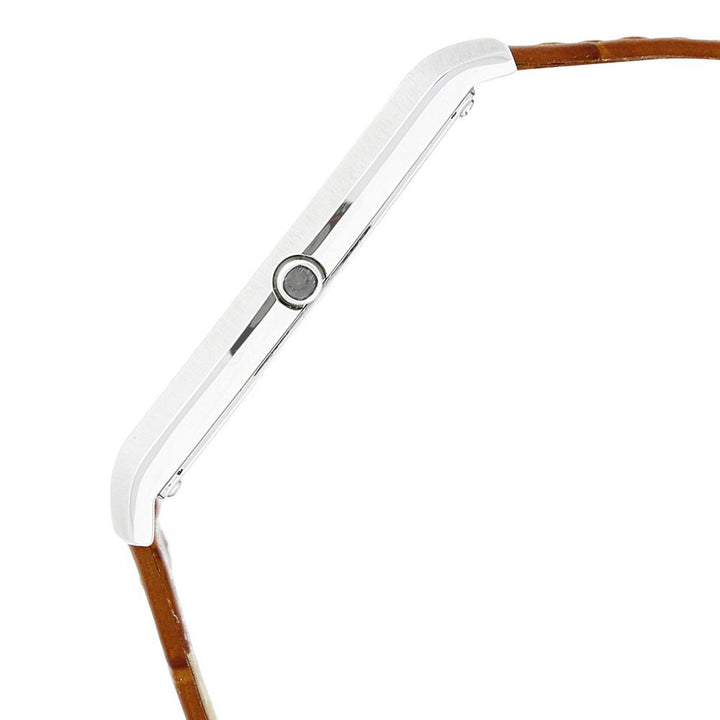 Titan Quartz Analog with Date White Dial Leather Strap Watch for Men-NK1684SL01