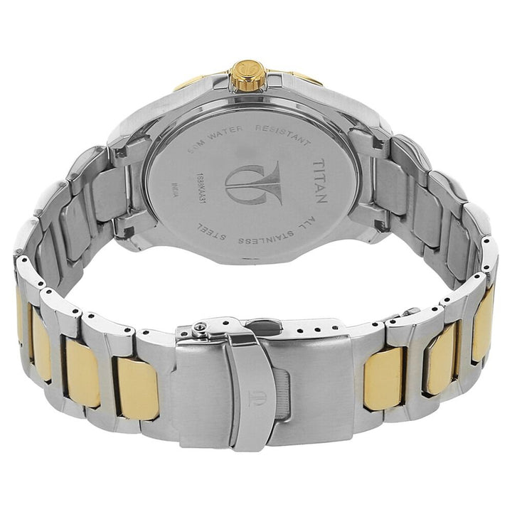 Titan Quartz Multifunction White Dial Stainless Steel Strap Watch for Men NS1688KM02