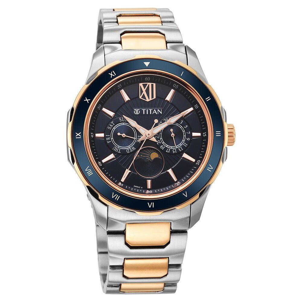 Titan Regalia Premium Blue Dial Quartz Multifunction Stainless Steel Strap watch for Men - The Watch Factory ®
