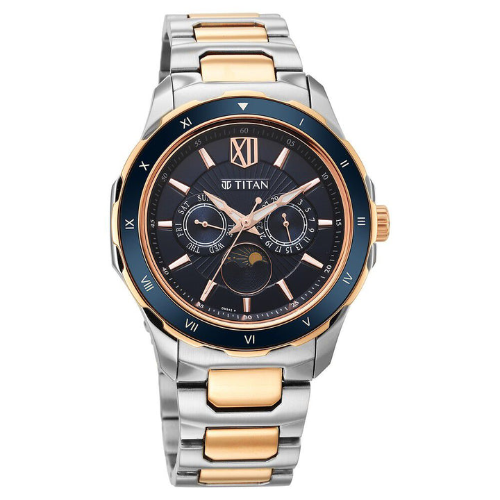 Titan Regalia Premium Blue Dial Quartz Multifunction Stainless Steel Strap watch for Men - The Watch Factory ®