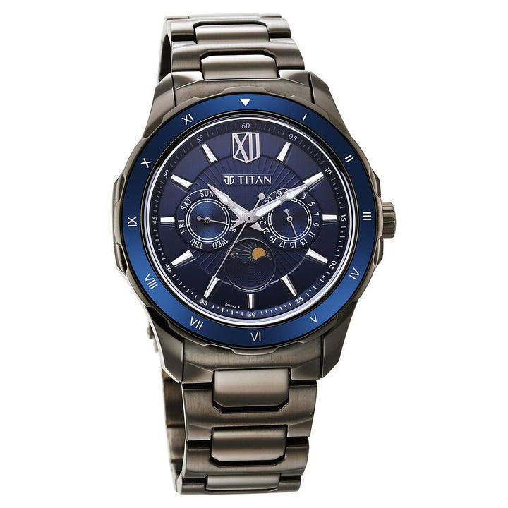 Titan Regalia Premium Blue Dial Stainless Steel Strap Watch for Men - The Watch Factory ®