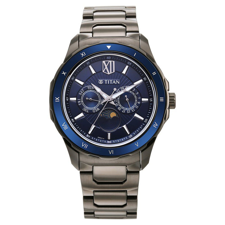 Titan Regalia Premium Blue Dial Stainless Steel Strap Watch for Men - The Watch Factory ®