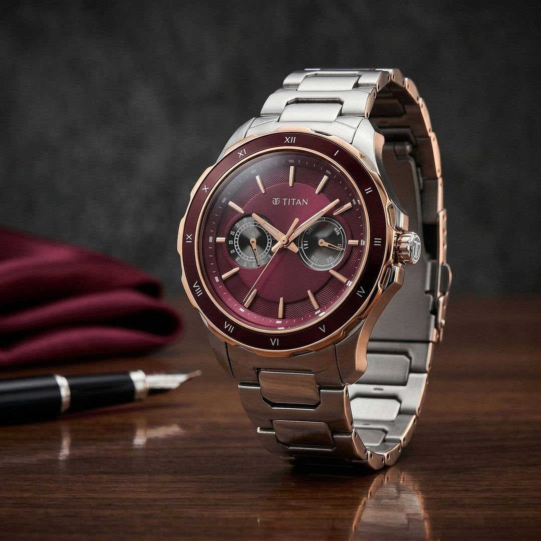 Titan Regalia Opulent 1688KM12 Maroon Dial Men&