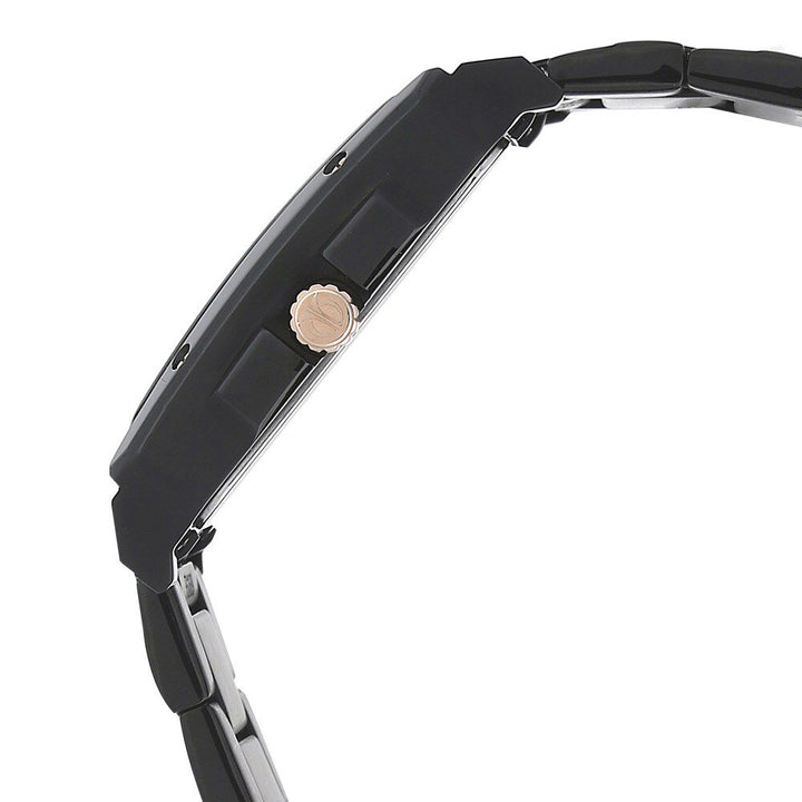 Titan Quartz Multifunction Black Dial Stainless Steel Strap Watch for Men-NJ1689KM02