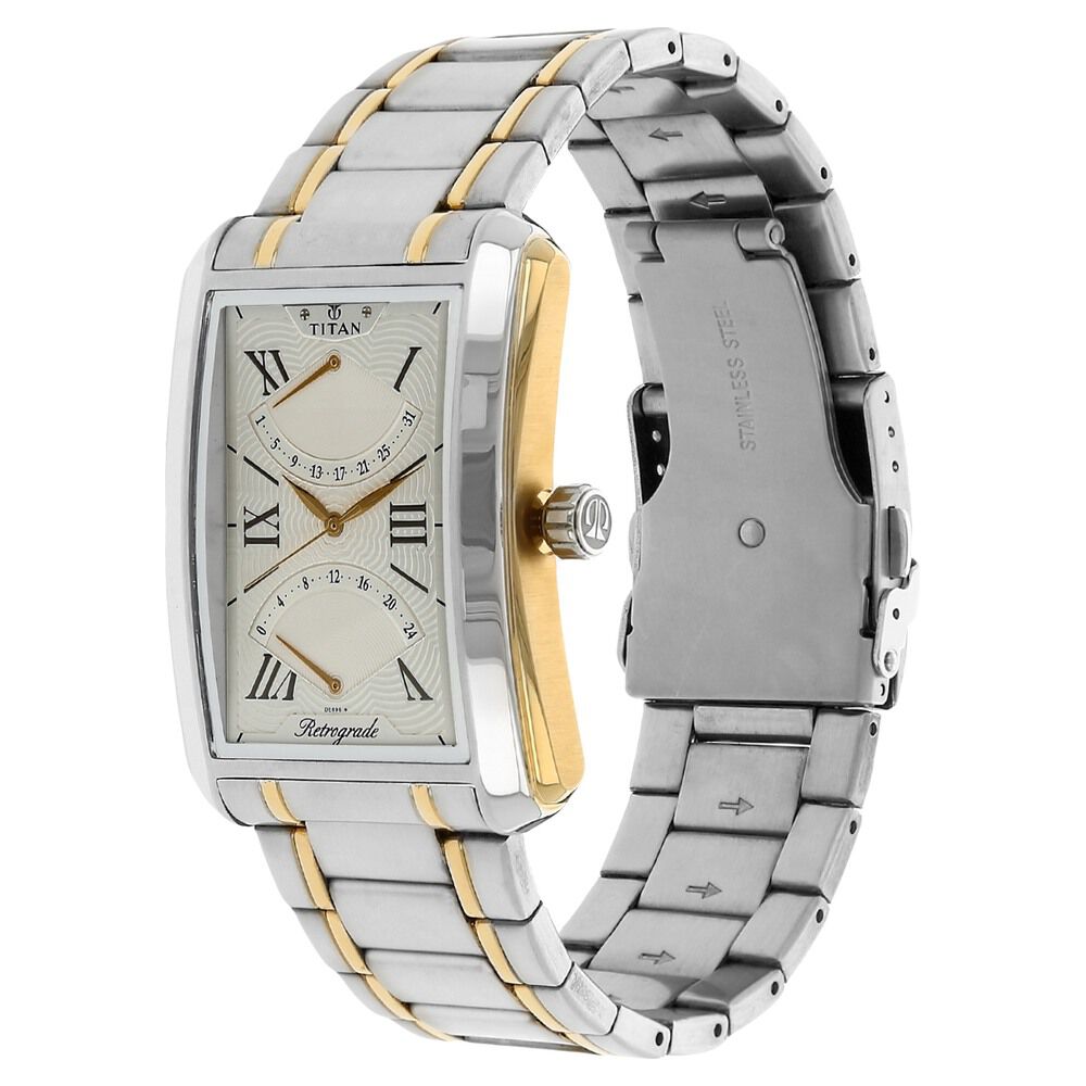 Titan Quartz Multifunction Silver Dial Stainless Steel Strap Watch for Men-NJ1694BM01