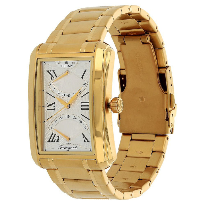 Titan Regallia White Dial Quartz Multifunction Stainless Steel Strap watch for Men-NJ1694YM01