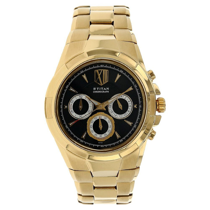 Titan Regal Crest Blue Dial Chronograph Stainless Steel Strap watch for Men-NJ1695YM01