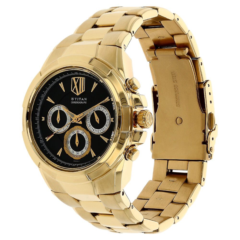 Titan Regal Crest Blue Dial Chronograph Stainless Steel Strap watch for Men-NJ1695YM01