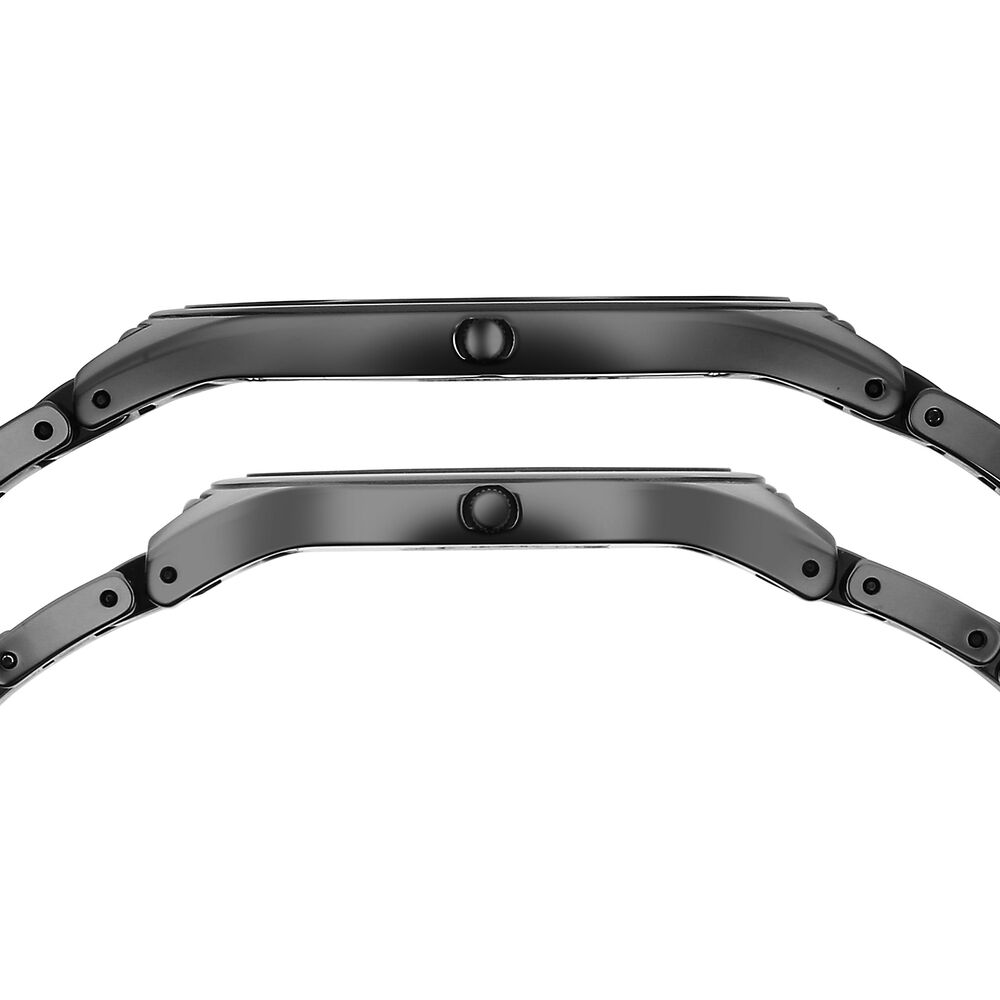 Titan Edge Pair Black Dial Analog Ceramic Strap watch for Couple - The Watch Factory ®