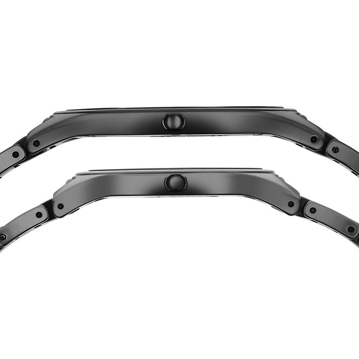 Titan Edge Pair Black Dial Analog Ceramic Strap watch for Couple - The Watch Factory ®