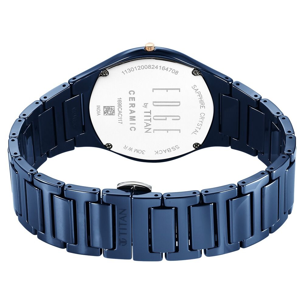 Titan Edge Bicolour Quartz Analog Blue Dial Blue Ceramic Strap Watch For Men - The Watch Factory ®