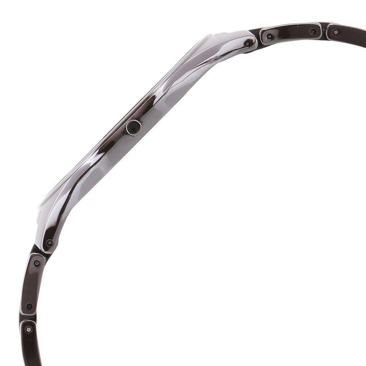 Titan Edge Ceramic Quartz Analog Silver Dial Grey Ceramic Strap Watch For Men-NT1696QC02