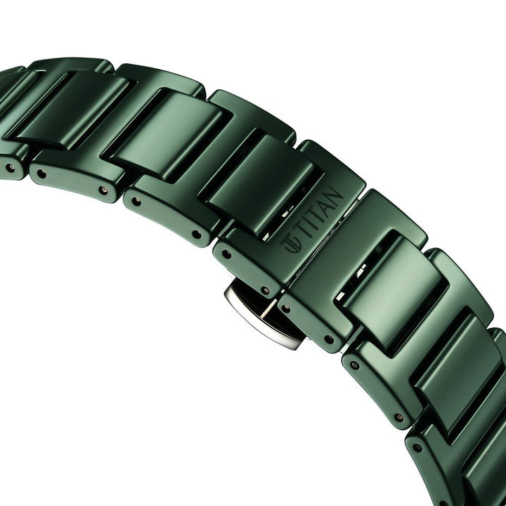 Titan Edge Ceramic Quartz in Glossy Green Dial Watch for Men - The Watch Factory ®