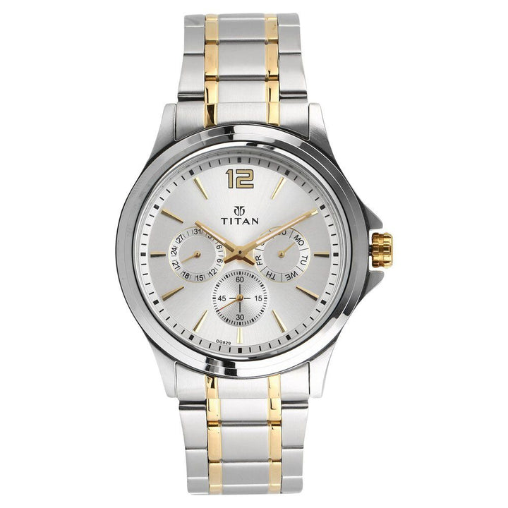 Titan Workwear Silver Dial Quartz Multifunction Stainless Steel Strap watch for Men - The Watch Factory ®