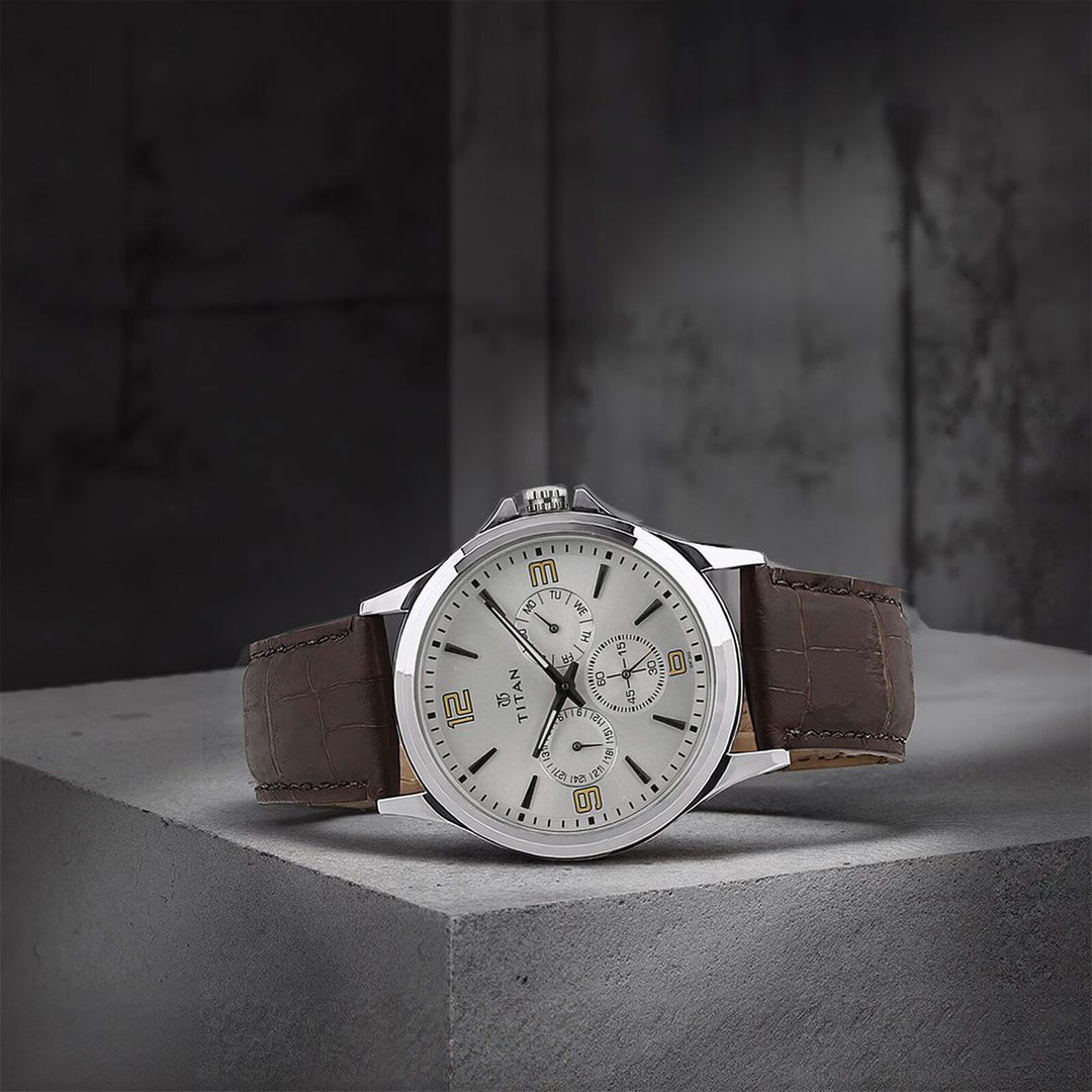 Titan 1698SL01 Silver Dial Men&